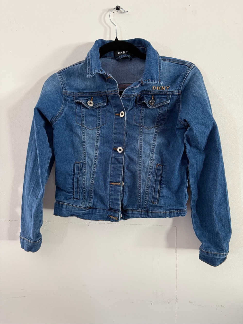 DKNY Teen Girls Blue Denim Jacket size L (12)
